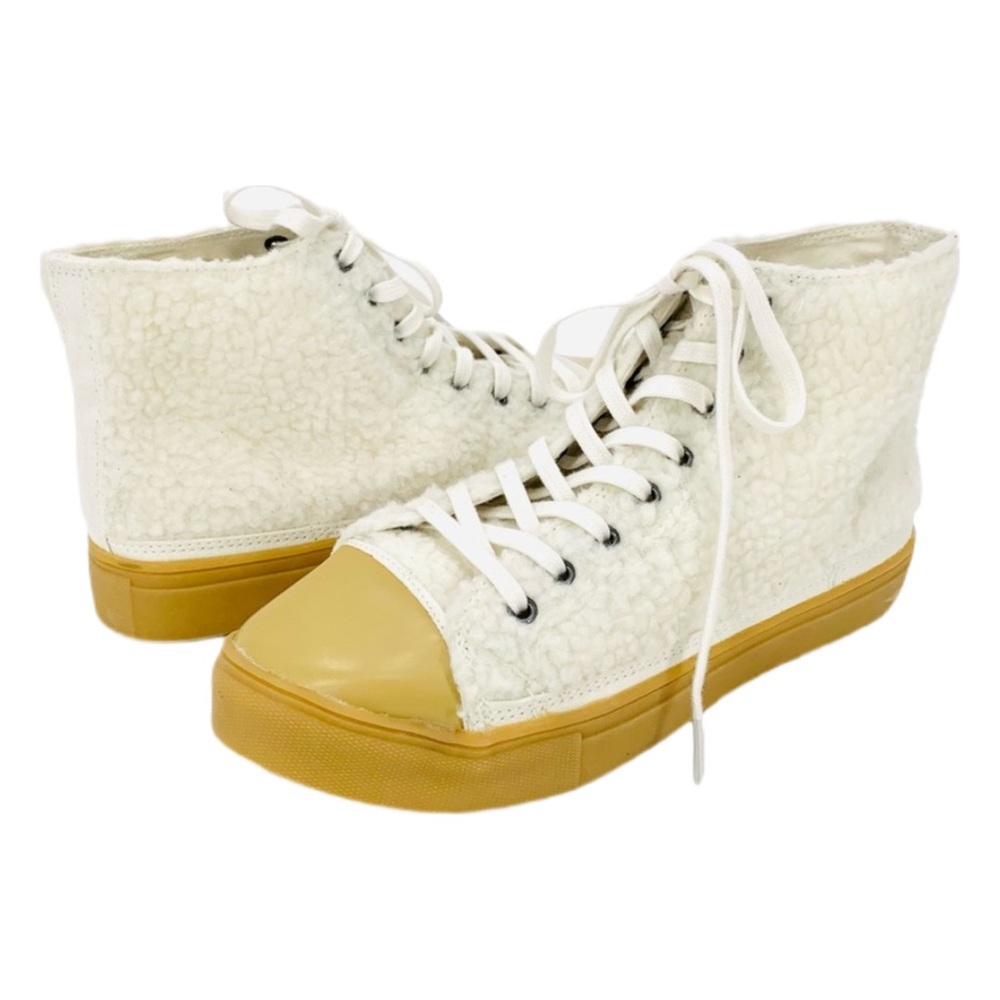 American Eagle Outfitters Faux Sherpa High Top Lace up Sneakers Size 8 NWOB